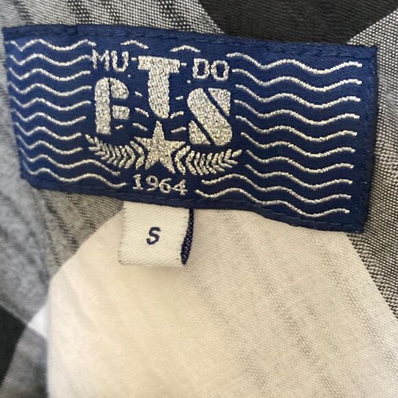 Plaid Black and White Mini Shirt Dress Tunic Small - Picture 4 of 5